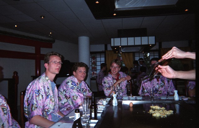 Roland catching a piece of egg