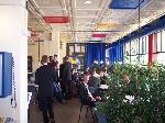 Participants gathering in the canteen