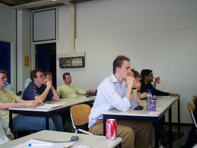 The rest of the group is listening